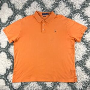 Polo Ralph Lauren Men's Orange Custom Slim Fit Polo Shirt Size XL
